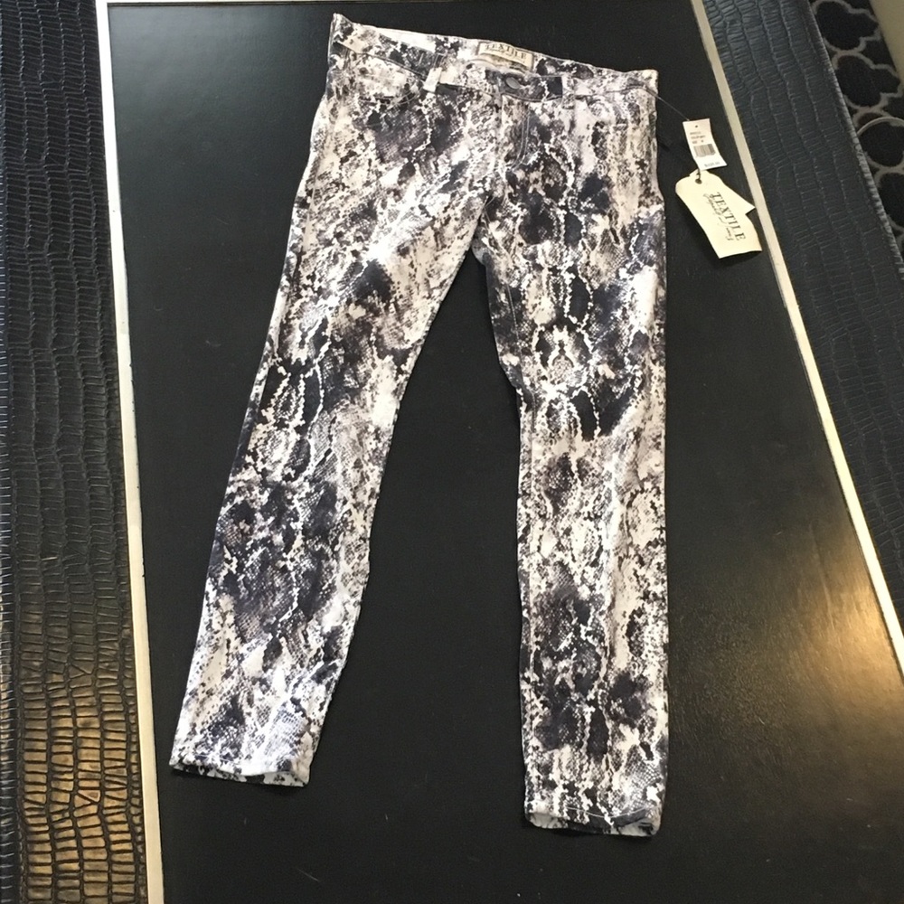 TEXTILE by E&J snake print skinny jeans